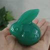 2PCS Stone Jade Colour Rabbit Double Statue Mascot Animal Cartoon Bunny Figurine Ornament Gift Resin Home Car Desktop Decoration