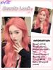 XIYUE orange pink wig Long Wavy Synthetic Wigs Middle Part Natural Wave Wig Heat Resistant Cosplay Party Daily Hair Wig for
