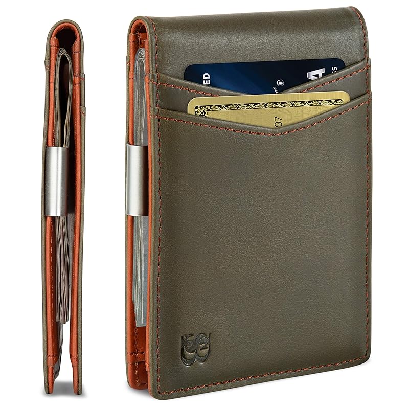 

Serman Brands (Thurman brand) money clip wallet - men s slim front pocket RFID block card holder minimalist bi-fold, slim