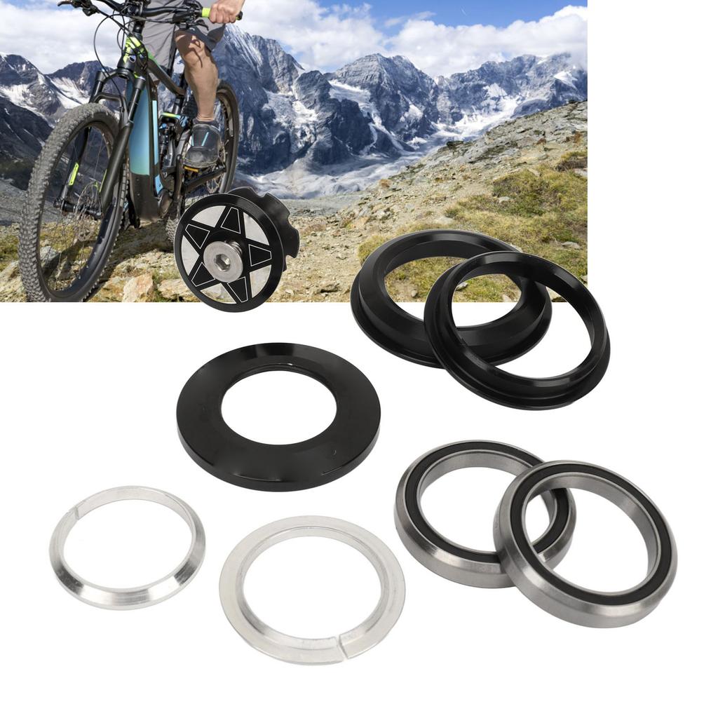 Bicycle Front Fork Bowl Set Aluminium Alloy Waterproof Anodized Bicycle Headset Spacer for 44?50.6mm Tapered Head Tube Frame