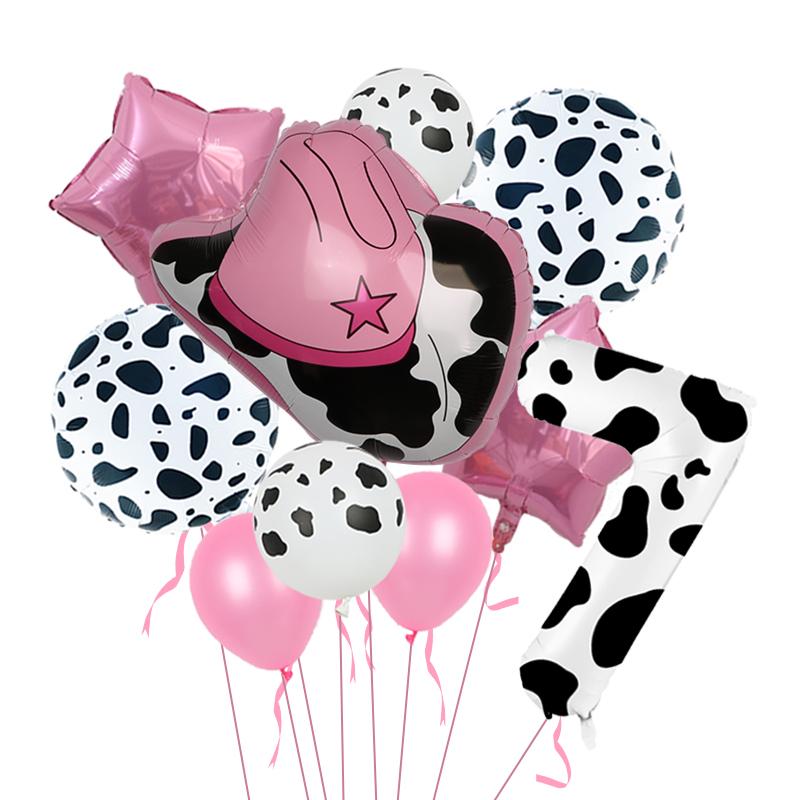40 Inch Cow Print Number Balloons 1 2 3 4 5 6 7 8 9 Figure Foil Balloon Holy Cow Im One Birthday Cowgirl Theme Party Decorations