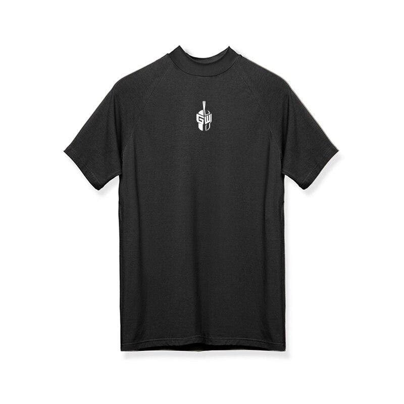 Do The Work  Summer Large Size Bodybuilding Fitness Mesh Quick-drying Small High Collar Fashion Casual Exercise Printed Gym Sports T-shirt