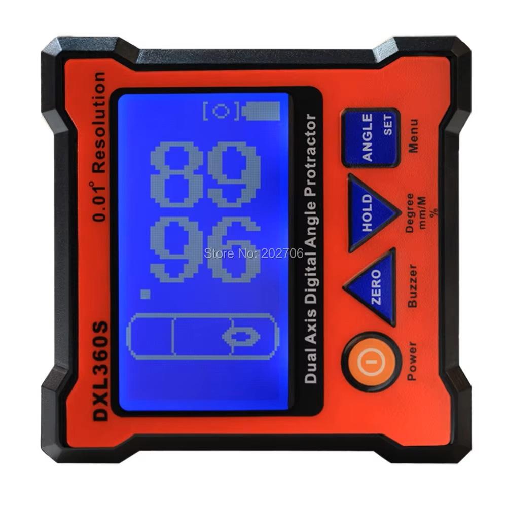 Digital Protractor Inclinometer DXL360S/DXL360 Angle Ruler Elevation Meter Dual Axis Level Measure Box for Precision Measurement