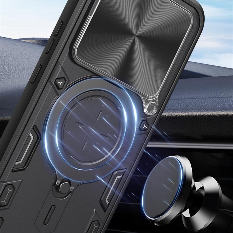 Slide Camera Protection Armor Phone Cases For Realme 16 Pro Plus Realme16Pro+ 5G Case Car Magnetic Holder Metal Ring Cover Coque