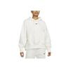 Nike Loose-Fit Logo Patch Pullover Hoodie With Drawstring Long Sleeves Women Hoodies White DQ5858-133