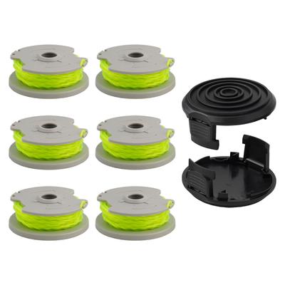 6 Stück Für WORX WA0014 Spulenfaden Für WG168 WG184 WG190 WG191 Fadentrimmer Mit 2 Stück Kappe Fadentrimmer Teile Zubehör