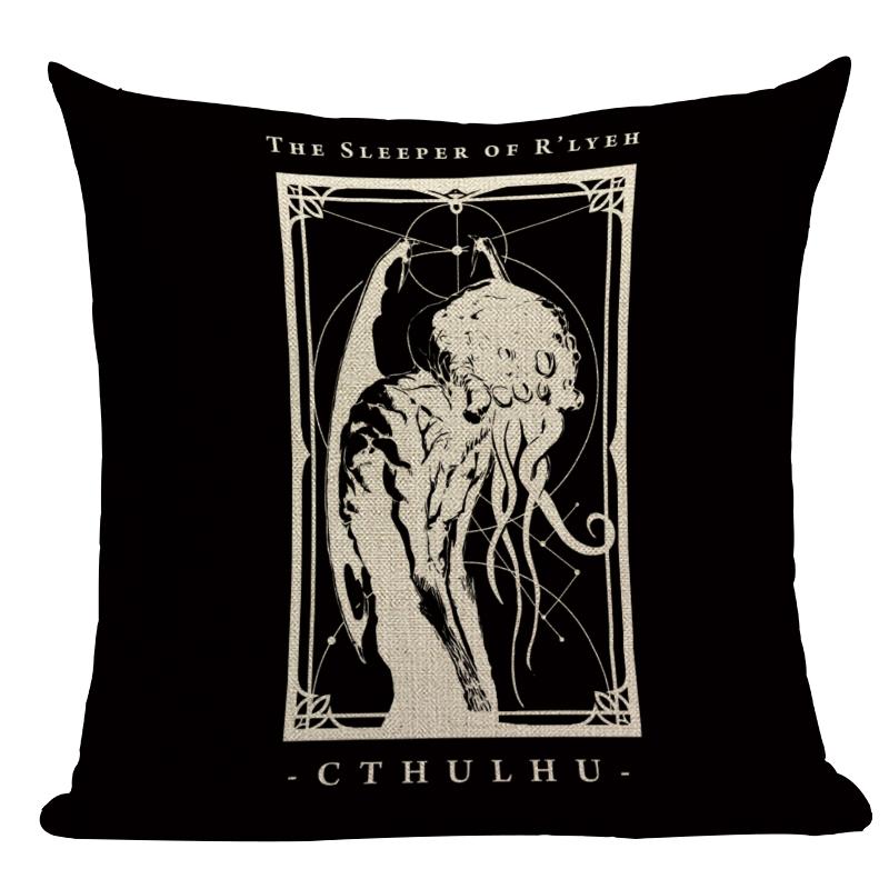Black Tarot Throw Pillow Cover Mexico Skull Decorative Pillow Covers Horror Ghost Pillow Cases Home Decor Cover for Pillow Cojin