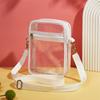 Mini durchsichtige Umhängetasche, Trendige quadratische Handytasche, Damen Reißverschluss Strand-Schultertasche