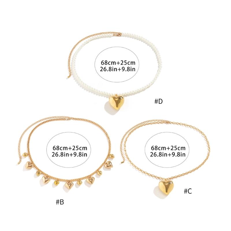 Big Small Heart Pendant Waist Chain Body Chains Waist Belt Chain Summer Beach Waist Body Chain Jewelry for Women Girl