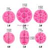 6pcs Bear Heart Bowknot Shaped Fondant Cake Silicone Mold Pastry Chocolate Mould Candy Ice Cream Mold DIY Baking Tool HX6C