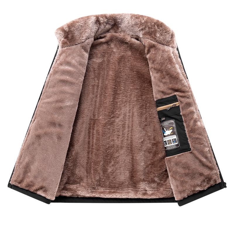 Plus Size Autumn Winter Fleece-Lined Thickened Vest for Men, Middle-Aged and Elderly, Slim Fit Vest, Warm Vest, Jacket for Men