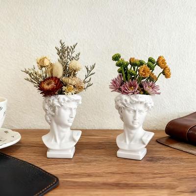 David Art Statue Flowerpot for Inserting Dried Flowers and Simulating Flowers Home Living Room Bedroom Decoration Gift
