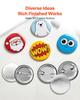 Button Maker Supplies 100 Sets 2.95 In / 75 Mm Pin Back Button Parts, with Metal Backs, Metal Shells, Clear Mylar Films, and Blank Circle Papers, for