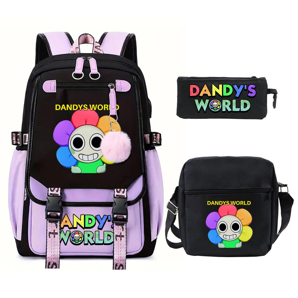Dandy's World School Trend Children's Backpack Set Large Capacity Primary and Secondary School Student Leisure Bag