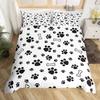 Dog Lover Duvet Cover Hand Drawn Paw Print Doodles Circular Pattern Drawing Style Animals Bedroom Decorations Coral Turquoise