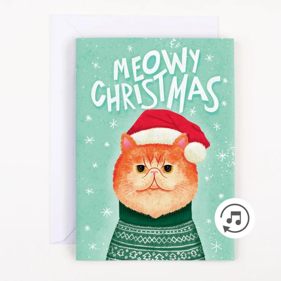 

Latest Endless Meowy Christmas Music Card With Sparkling For Kids Good Gift Nice Decor Safe Use For Children