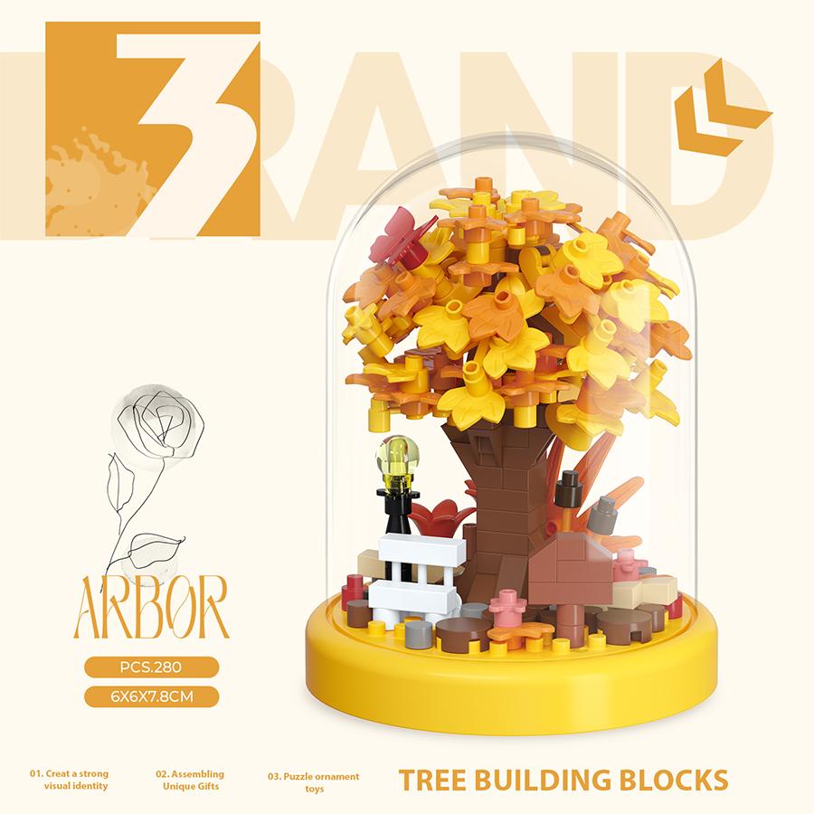 Non-toxic Mini Cherry Blossom Tree House Building Block Toys Educational Kids Toys Sakura Bonsai Decorations Mother's Day Gift