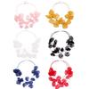 Collana da Donna Gioielli Collane a Strati Stile Vacanza Estiva al Mare Pezzi di Fiori in Tessuto Collana di Fiori con Perline di Cristallo Collana Elegante