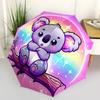 1pc Energetic Koala Automatic 3-Fold Umbrella Design, Cute Cartoon Pattern, Portable Outdoor Umbrella, Perfect, Holiday Gift for Disney fans.G048