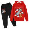 2026Autumn Casual tom jerry Cartoon Kids Boys Girls Print cool Long Sleeve Fleece Hooded Sweatshirt Long Pants Suit Festival Outdoor