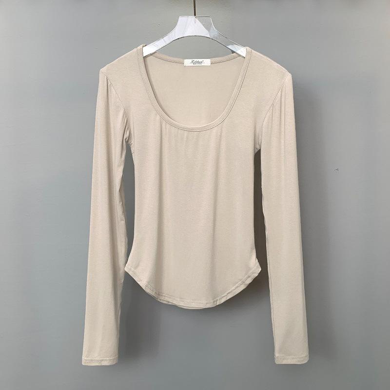 Dongdaemun Slimming Low-Cut Busty Long-Sleeve Women's Trendy T-Shirt