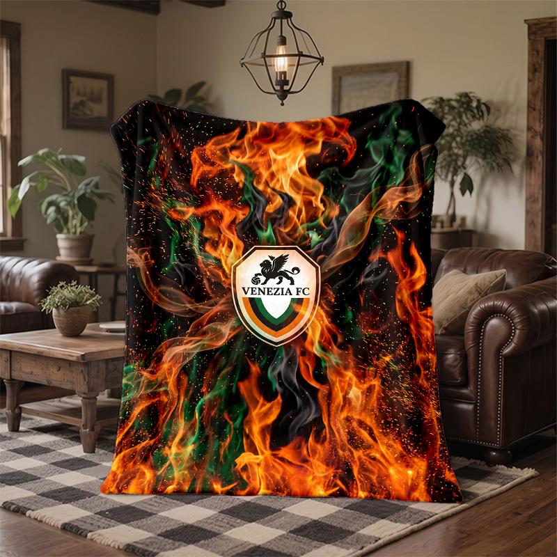Venezia FC Football Print Flannel Blanket Soft Warm Sofa Bed Throw Blanket For Home Office Bedroom
