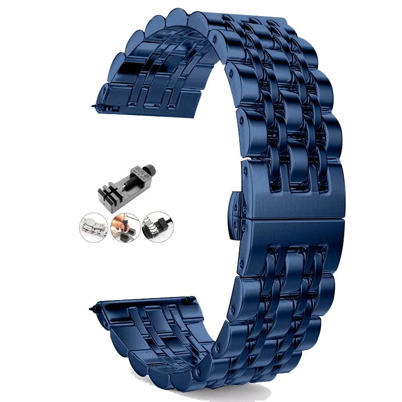 Stainless Steel band For Samsung Galaxy watch 6/5/4/Classic metal link bracelet amazfit GTS-GTR-4-3-mini-bip 3 20mm 22mm strap