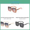 Letter Sunglasses Fashion Trendy Square Frame Uv400 Sunshade For Summer Outings