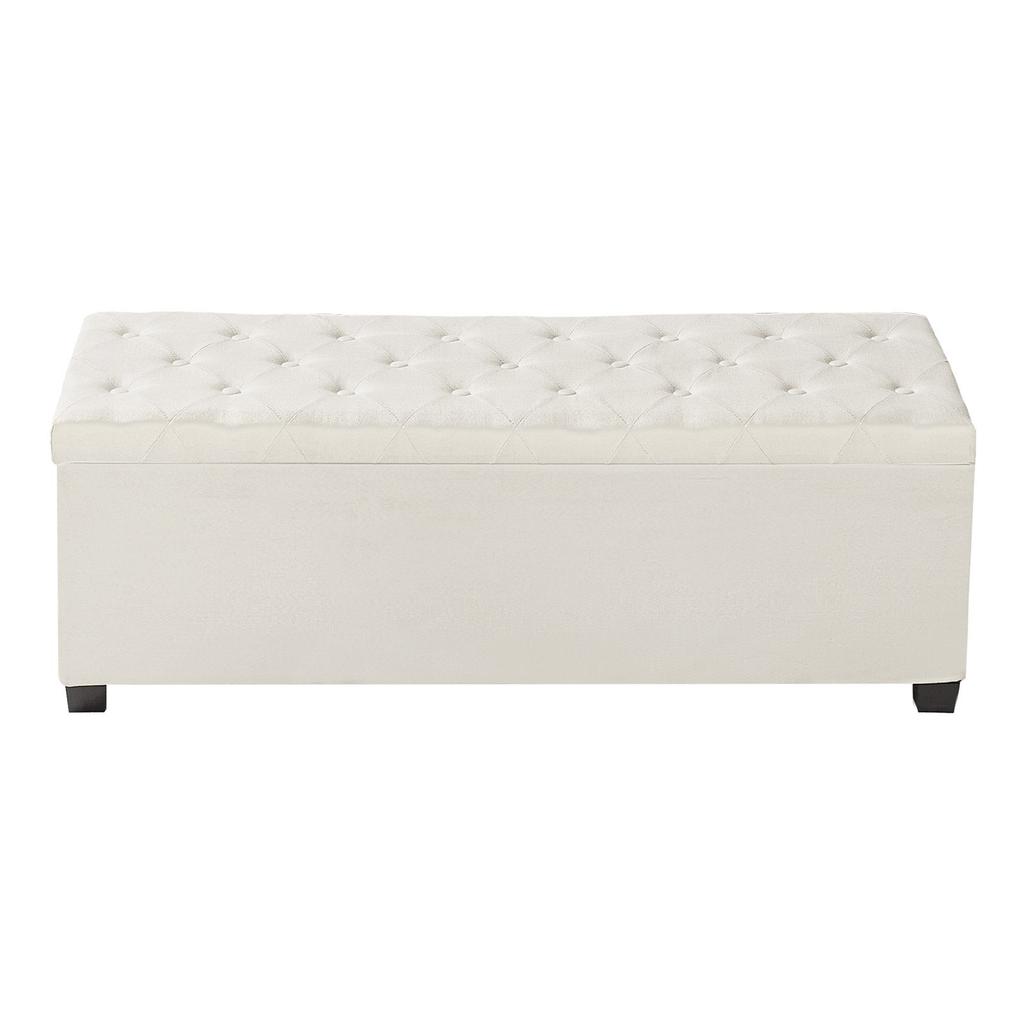 VEVOR Panca Ottoman con Contenitore, Panca Button-Tufted a Piedi Letti con Tasche Laterali, Baúle Imbottito Ribaltabile con Struttura Metallica