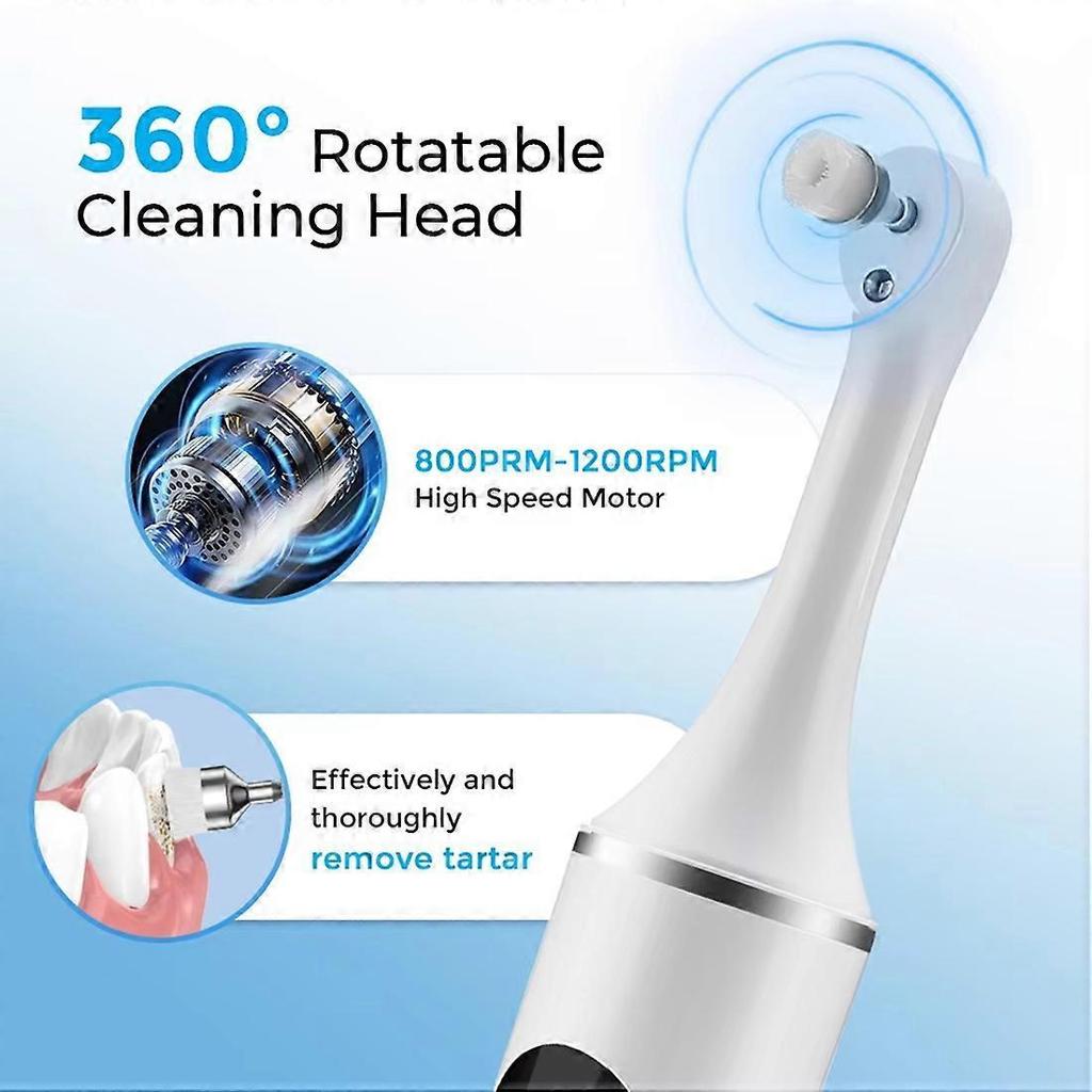 Tooth Polisher Rechargeable Teeth Polisher with 6 Brush Heads Tooth Whitening Kit for Cleaning Polishing Teeth Whitening