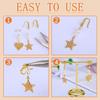 BEEFLYING 20PCS Golden Cubic Zirconia Earring Hooks Ear Wires Findings with Dangle Loops for Women DIY Jewelry Making Crafts