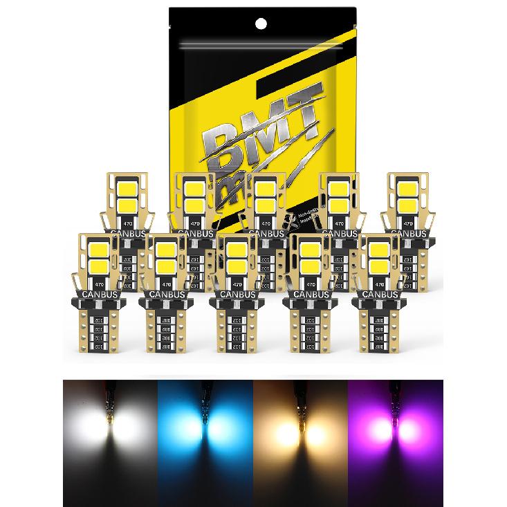 10PCS W5W LED T10 LED Bulb Canbus For BMW Opel Car Parking Dome Lights Interior Map Dome Lights 6500K Warm White Ice Blue Purple Dome Lights 6
