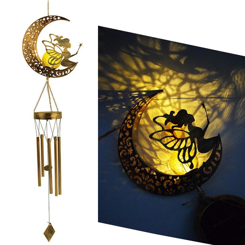 Gifts For Mom, Grandma, Birthday Gifts For Women, Fairy Moon Solar Wind Chimes For Outside, Memorial Wind