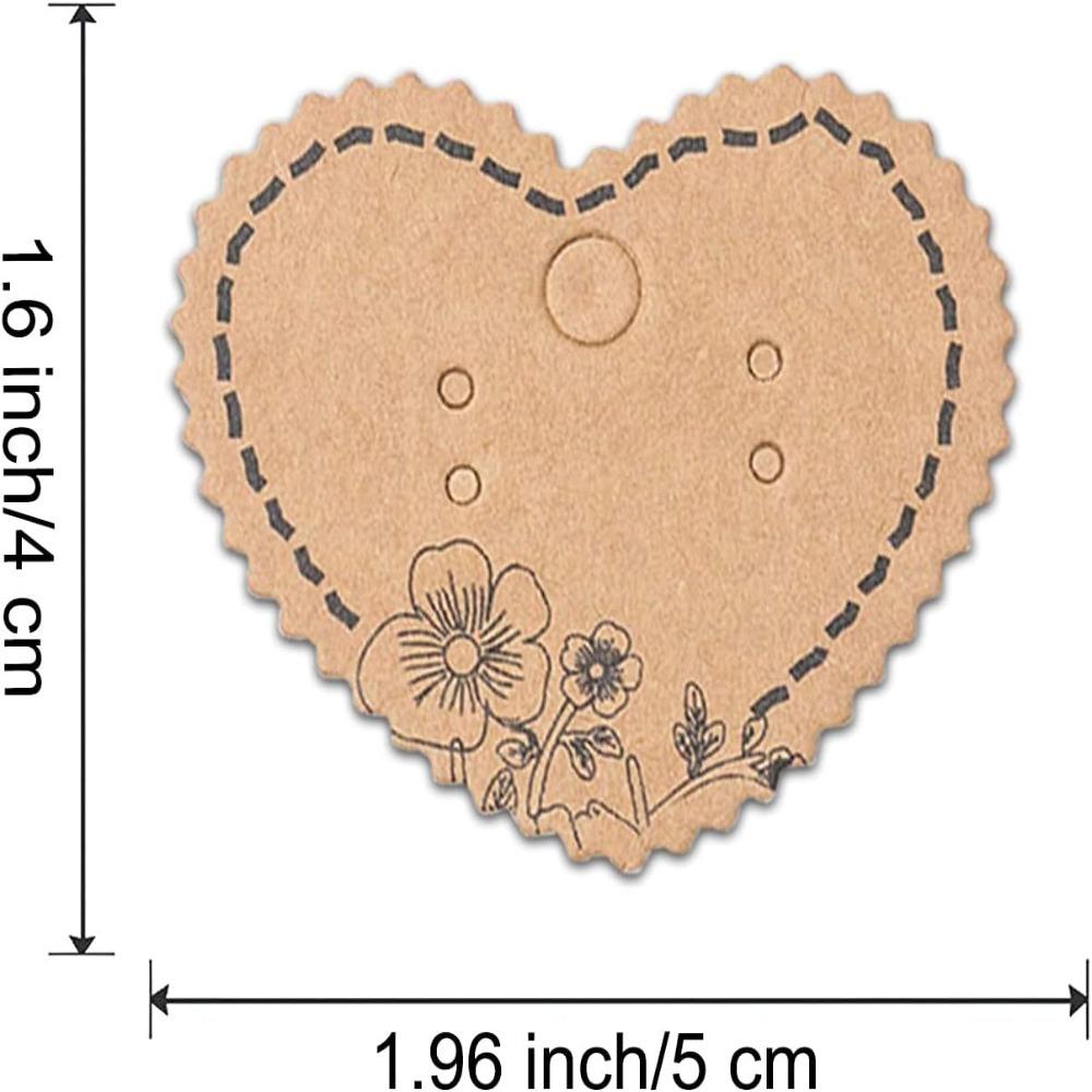 Brown Earring Holder Cards Kraft Paper Kraft Paper Tags Ear Studs Display  For Earrings