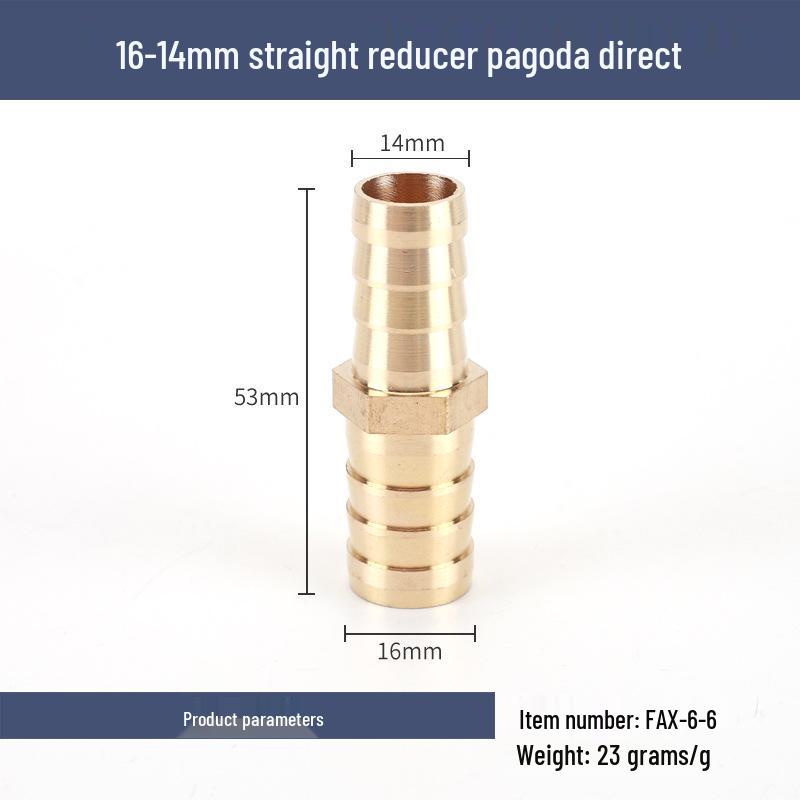 Brass Reducing Pagoda Plug for Hose Fitting - Converts 4mm To 19mm Diameters
