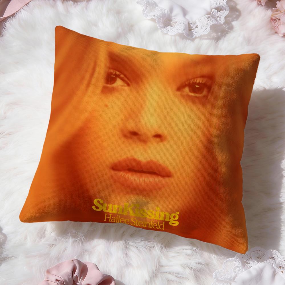 h-Hailee Steinfeld Cushion Cover Premium Comfort Reversible Pillow Cove -Two In One Design for Any Room & Car Interior