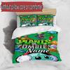 3pcs Duvet Cover Set (1*Duvet Cover + 2*Pillowcase, Without Core), Custom Name Plants Vs. Zombies Pattern Bedding Set, Home Bedroom Decor Gift