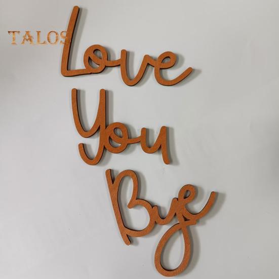 Wooden Wall Decor Sign Love You Bye Sign Home Decor Entryway Wall Letter Ornament Housewarming Wedding Gift for Couples Family
