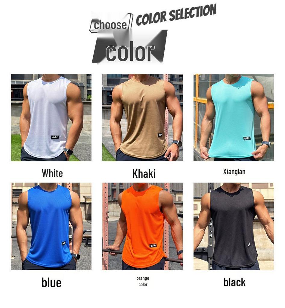 Men's Trendy Sleeveless Mesh Pullover: Quick-Dry Round Neck Fitness Top
