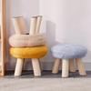 Cookie Small Stool Soft Seat Chair Girlish Heart Bedroom Solid Wood Bench Lliving Room Kids Shoe Changing Stool Home Furniture