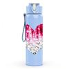 1PC Cracked Pink Red Heart Art Print 750ml Color Plastic Sports Water Bottle Leakproof Flip Straw Lid Suitable for Sports Office Home Use
