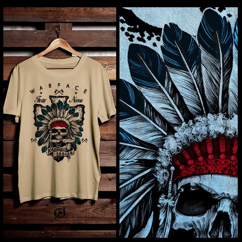 

Native American t-shirt American Indian Indigenous Warrior Headdress Tomahawk S