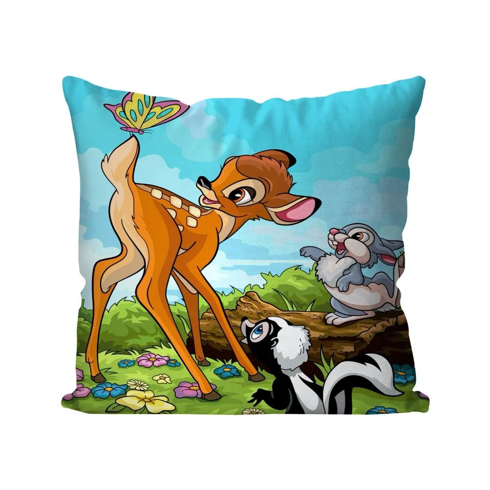 1Pc Animated B-Bambi Fairy Tale Pillow Case Square Pillow Bedroomsofaleisurecomfortcushion Car Living Room Home Decoration 40X40