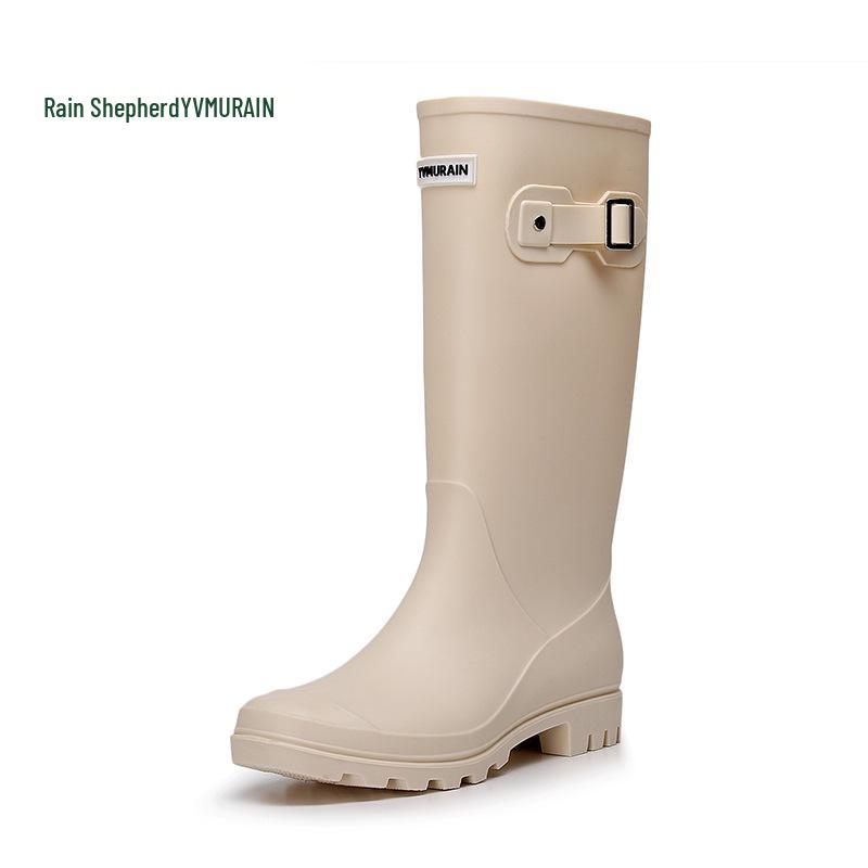 Women's High-Top Fashion Non-Slip Wellington Rain Boots with Molded Outsole