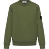 STONE ISLAND FW24 Ribbed Cuff Casual Logo Crewneck Sweatshirt Unisex Sweatshirt Green 811563051-V0059