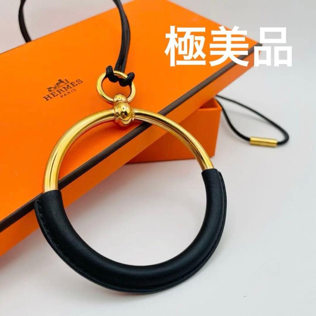 Used 【Unused】Hermes Loop Grand Gold Accessory Pendant Necklace