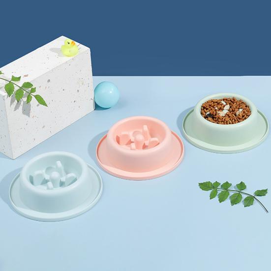 Pet Feeding Bowl Non-Slip Easy To Clean Safe Anti-Choking Cat Dog Slow Food Feeder Bowl Pet Supplies