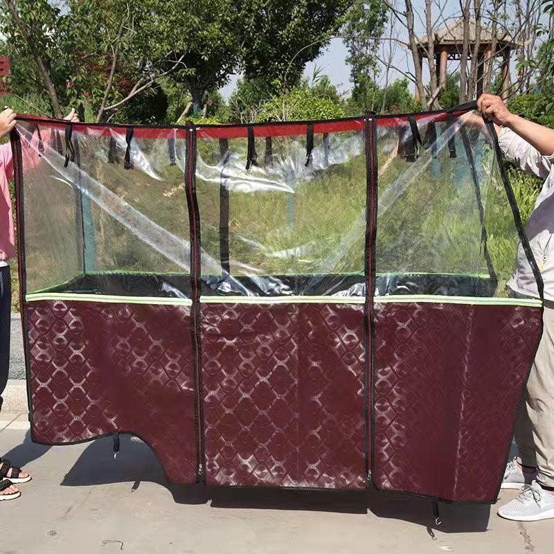 Universal Tricycle Sunshade Rainproof Plastic Canopy Mesh Top Leather Sunscreen Net All-season Three-wheeled Vehicle...
