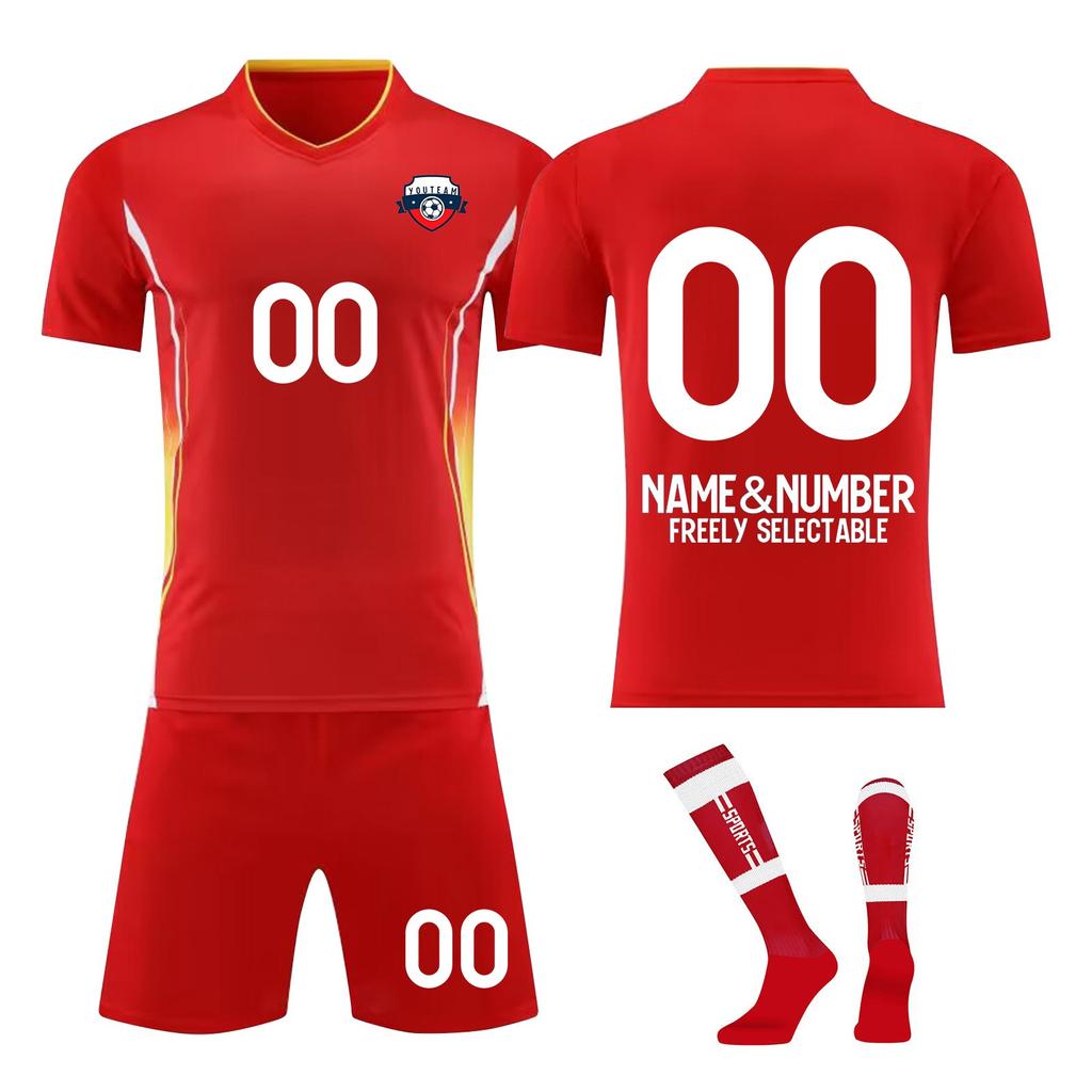 Men's Soccer Uniform Set Breathable Quick-Dry Jersey, Shorts & Socks Perfect for Training & Matches