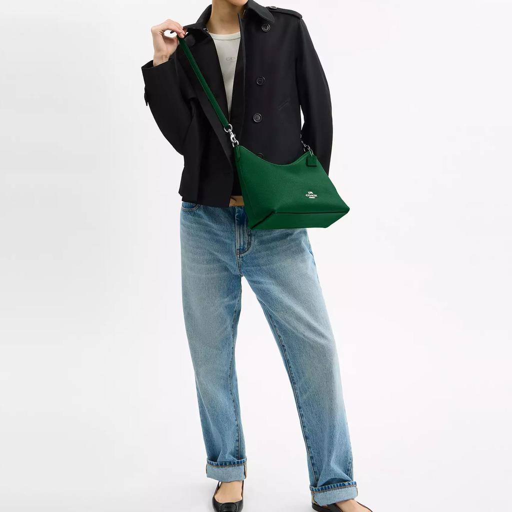 Coach Laurel Leather One Shoulder Handbag Large Women's Green CR148-SVQRJ